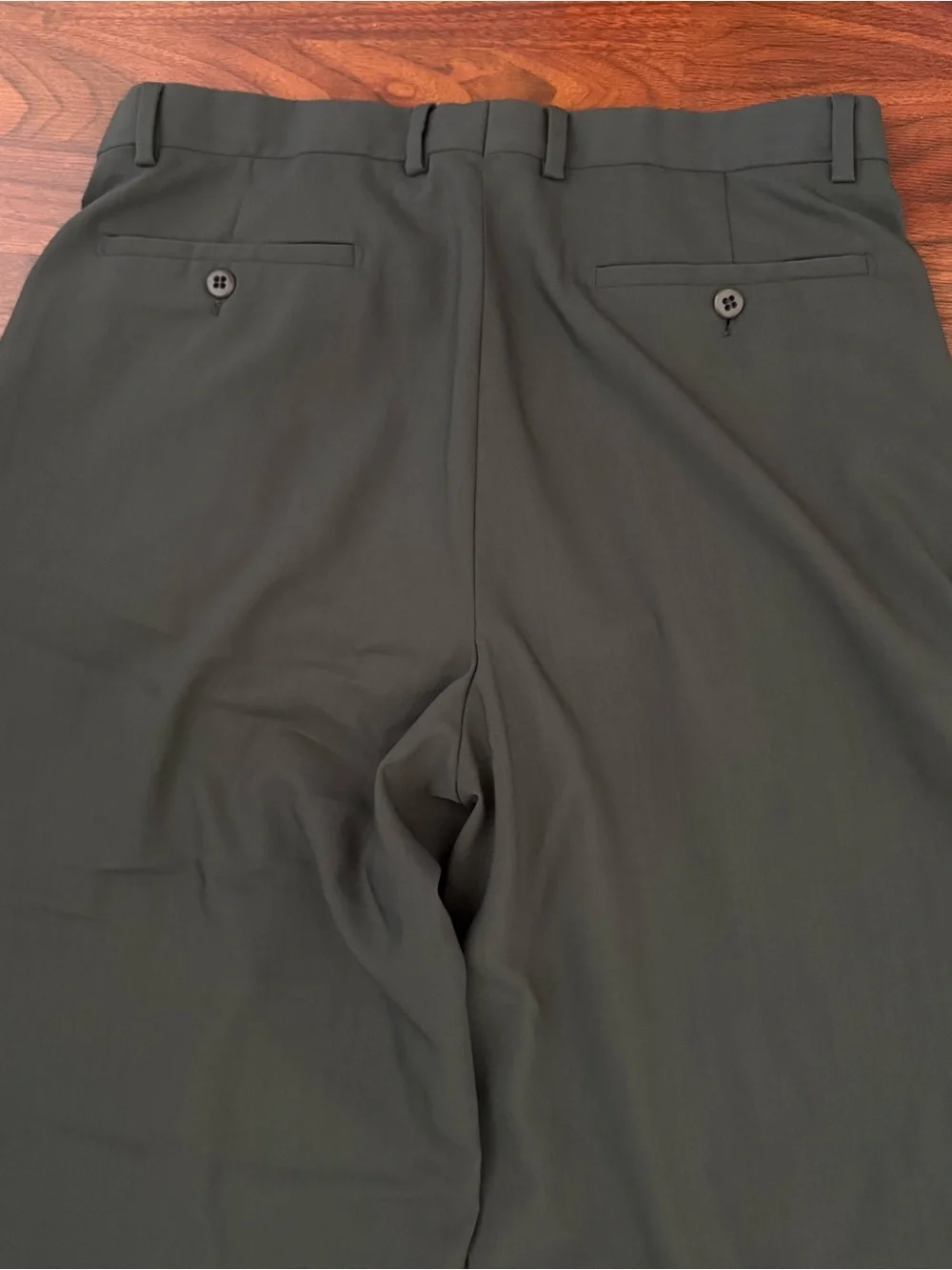 Zanella Mens Dress Pants Slacks 34 Jesse Virgin Wool Pleated Cuffed Italy Olive